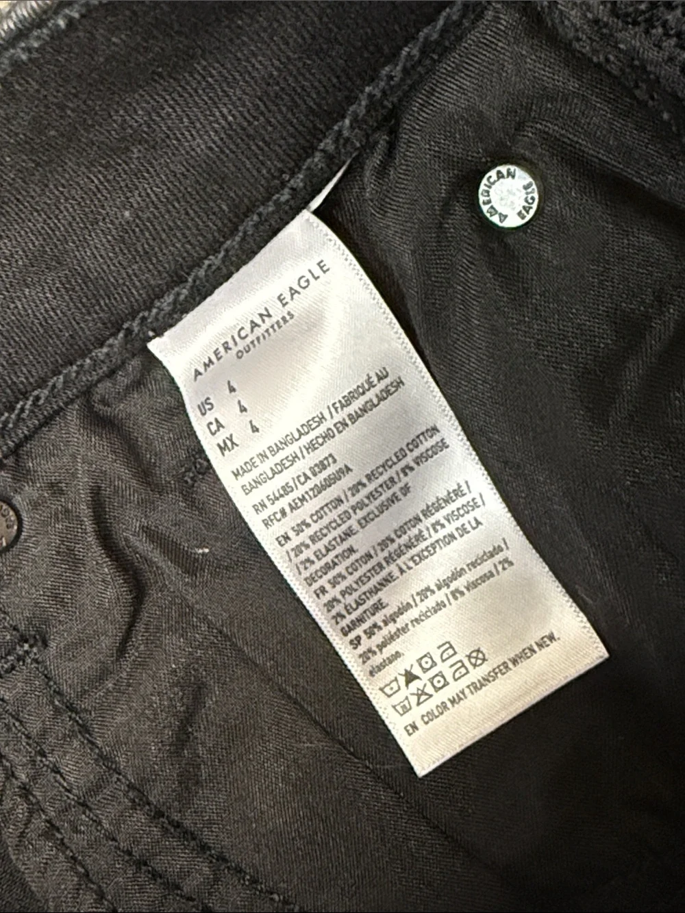 Black High-Rise Shortie Distressed Jean Shirts by American Eagle